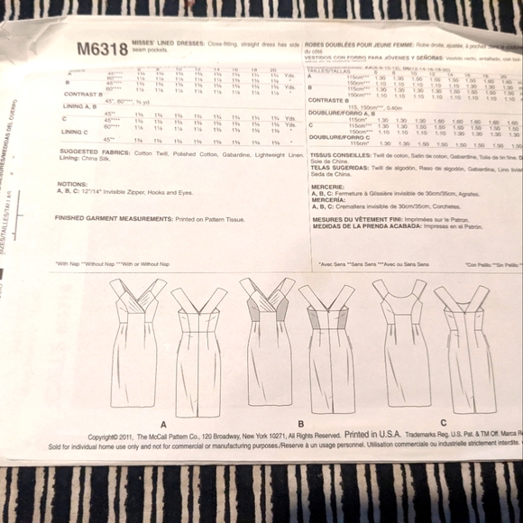 McCall's M6318 size D5 12-14-16-18-20 - Picture 2 of 2